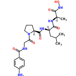 4-氨基苯甲酰基-甘氨酰-脯氨酰-D-亮氨酰-D-丙氨酰异羟肟酸 结构式