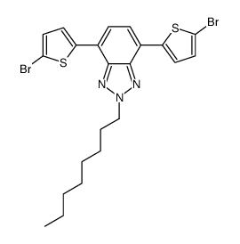9-(十七烷-9-基)-2,7-双(4,4,5,5-四甲基-1,3,2-二氧硼杂环戊烷-2-基)-9H-咔唑与4,7-双(5-溴噻吩-2-基)-2-辛基-2H-苯并[d][1,2,3]三唑的聚合物 结构式