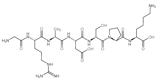 甘氨酰-精氨酰-丙氨酰-天冬氨酰-丝氨酰-脯氨酰-赖氨酸 结构式