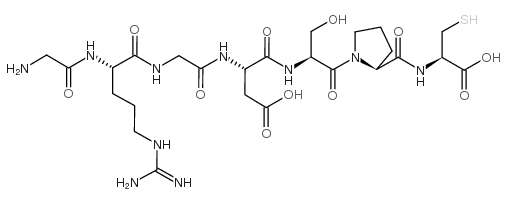 甘氨酰-精氨酰-甘氨酰-天冬氨酰-丝氨酰-脯氨酰-半胱氨酸 结构式