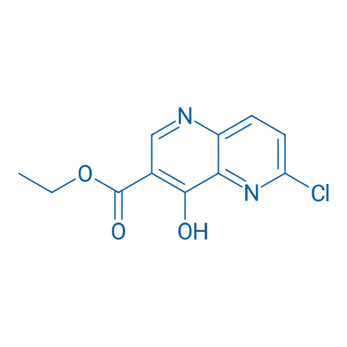 6-氯-4-羟基-[1,5]-萘啶-3-羧酸乙酯 结构式