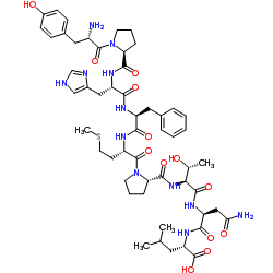 酪氨酰-脯氨酰-组氨酰-苯丙氨酰-甲硫氨酰-脯氨酰-苏氨酰-天冬氨酰胺酰-亮氨酸 结构式