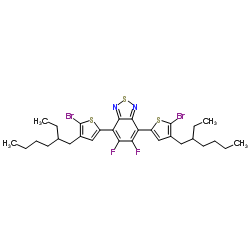 4,7-双(5-溴-4-(2-乙基己基)噻吩-2-基)-5,6-二氟苯并[c][1,2,5]噻二唑 结构式