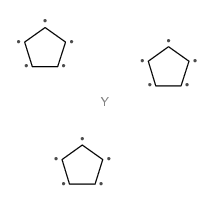 三(环戊二烯)化钇 结构式