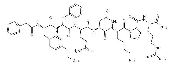 (苯乙酰基1,D-酪氨酸(Et)2,赖氨酸6,精氨酸8,去甘氨酸9)-加压素 结构式