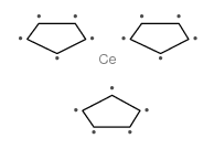 三(环戊二烯基)铈(III) 结构式