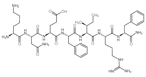 赖氨酰-天冬氨酰-谷氨酰-苯丙氨酰-异亮氨酰-精氨酰-苯丙氨酰胺 结构式