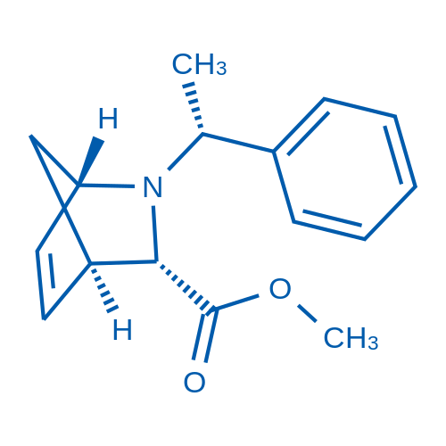 (1S,3S,4R)-2-((1R)-1-苯基乙基)-2-氮杂双环[2.2.1]庚-5-烯-3-羧酸甲酯 结构式