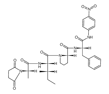Suc-丙氨酰-异亮氨酰-脯氨酰-苯丙氨酰对硝基苯胺 结构式