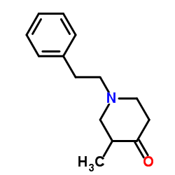 3-甲基-1-(2-苯乙基)-4-哌啶酮 结构式