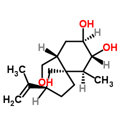 [5R-[5ALPHA(R*),6BETA,7ALPHA,8BETA,10ALPHA]]-10-(羟基甲基)-6-甲基-2-(1-甲基乙烯基)-螺[4.5]癸烷-7,8-二醇 结构式