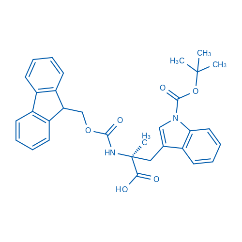 1-[叔丁氧羰基]-N-[芴甲氧羰基]-α-甲基-L-色氨酸 结构式