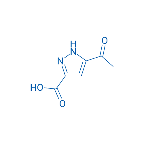 5-乙酰基-1H-吡唑-3-羧酸 结构式