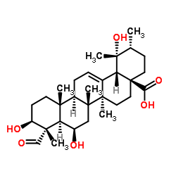 3,6,19-三羟基-23-氧代-12-乌苏烯-28-酸 结构式