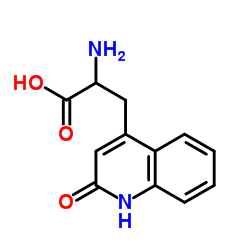 2-氨基-3-(1,2-二氢-2-氧代-4-喹啉基)丙酸盐酸盐二水合物 结构式
