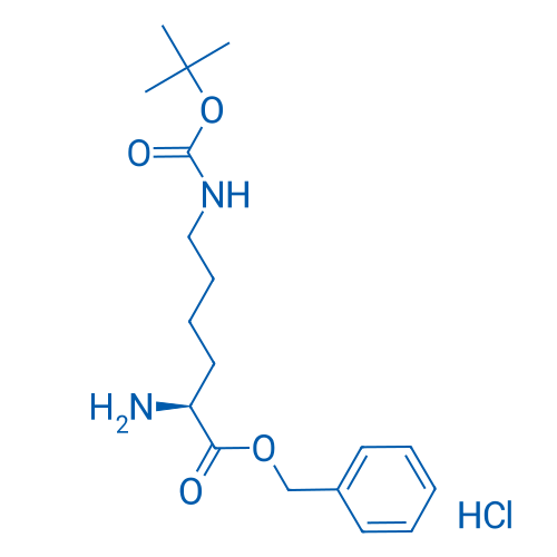 N6-(叔丁氧羰基)-L-赖氨酸苄酯单盐酸盐 结构式