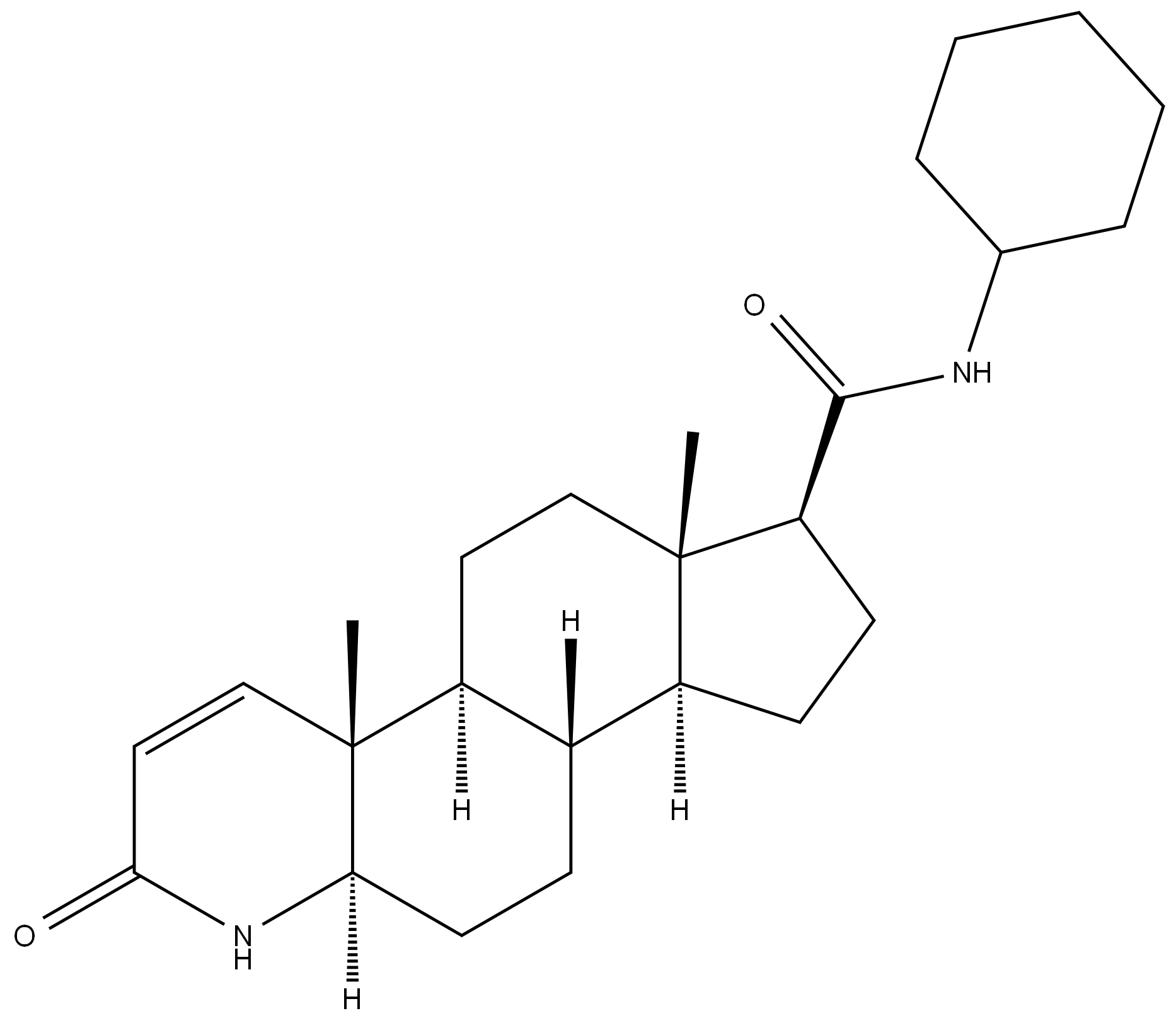 N-去(1,1-二甲基乙基)-N-环己基非那雄胺 结构式