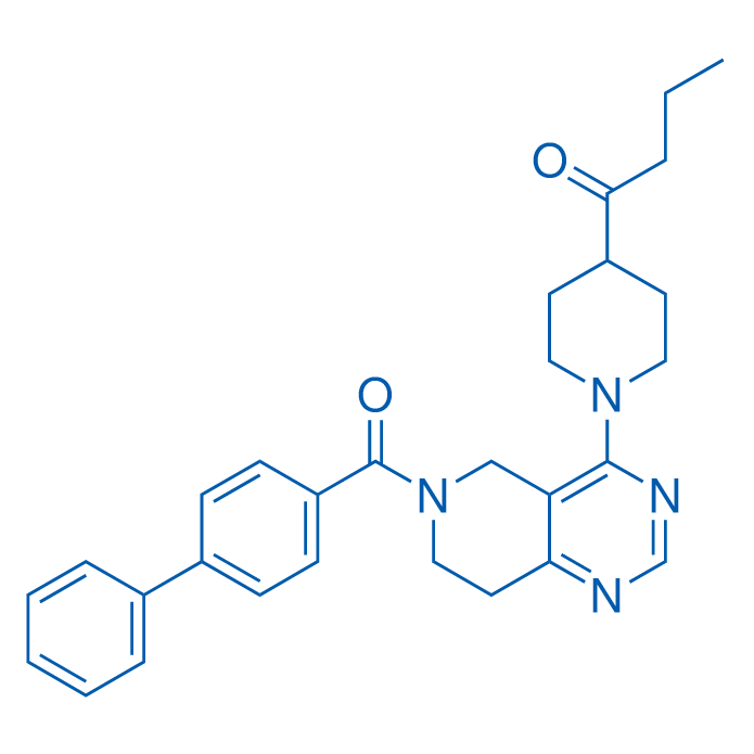 1-[1-[6-([1,1'-联苯]-4-基羰基)-5,6,7,8-四氢吡啶并[4,3-d]嘧啶-4-基]-4-哌啶基]-1-丁酮 结构式