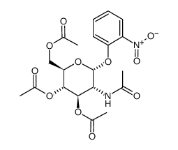 2-硝基苯基-2-乙酰氨基-3,4,6-O-三乙酰基-2-脱氧-α-D-吡喃葡糖糖苷 结构式