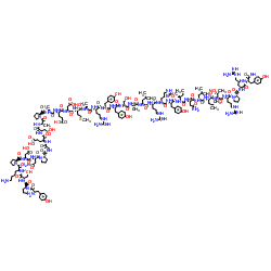 生化试剂H-Tyr-Pro-Ser-Lys-Pro-Asp-Asn-Pro-Gly-Glu-Asp-Ala-Pro-Ala-Glu-Asp-Met-Ala-Arg-Tyr-Tyr-Ser-Ala-Leu-Arg-His-Tyr-Ile-Asn-Leu-Leu-Thr-Arg-Pro-Arg-Tyr-NH? 结构式