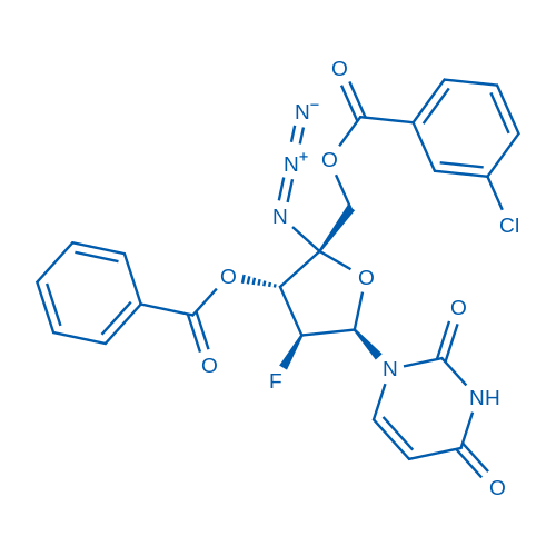 4’-Azido-3’-O-benzoyl-5’-O-(m-chlorobenzoyl)-2’-deoxy-2’-fluoro-beta-D-arabinouridine 结构式