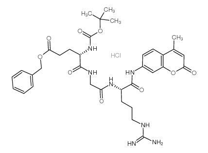 Boc-Glu(OBzl)-Gly-Arg-AMC 盐酸盐 结构式