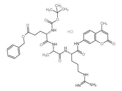 Boc-Glu(OBzl)-Ala-Arg-AMC 盐酸盐 结构式