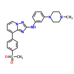 N-[3-(4-甲基-1-哌嗪基)苯基]-8-[4-(甲磺酰基)苯基]-[1,2,4]三唑并[1,5-A]吡啶-2-胺 结构式
