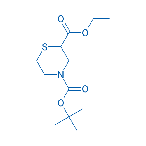 N-Boc-2-硫代吗啉甲酸乙酯 结构式