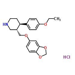 rac-反式-4-脱氟-4-乙氧基帕罗西汀盐酸盐 结构式