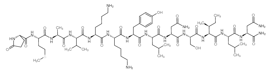 (焦谷氨酸16)-血管活性肠肽(16-28) 结构式