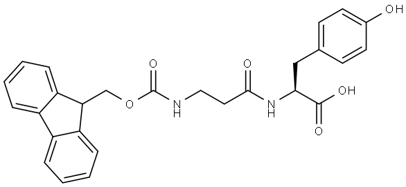 N-[(9H-芴-9-基甲氧基)羰基]-β-丙氨酰-L-酪氨酸 结构式