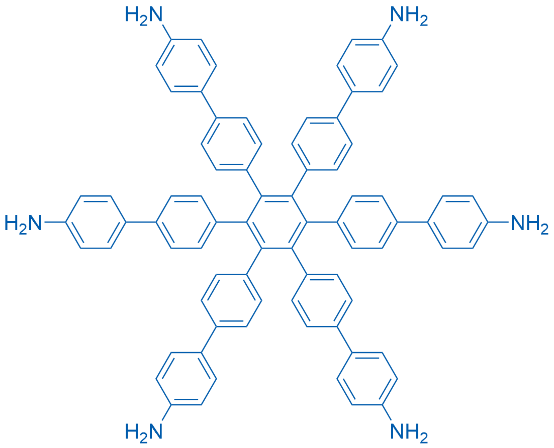 3'',4'',5'',6''-四(4'-氨基[1,1'-联苯]-4-基)-[1,1':4',1'':2'',1''':4''',1''''-四联苯]-4,4''''-二胺 结构式