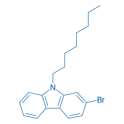 2-溴-N-辛基-9H-咔唑 结构式