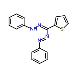 1,5-二苯基-3-(2-噻吩基)甲臢 结构式