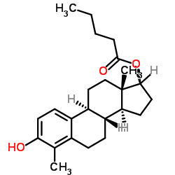4-甲基雌二醇-17-戊酸酯 结构式