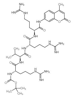 Boc-精氨酸-缬氨酸-精氨酸-精氨酸-AMC 结构式