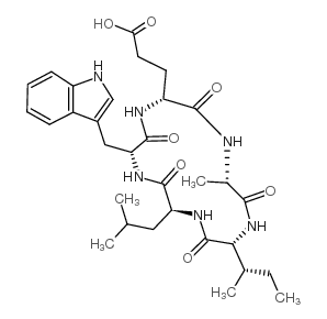 环(-D-谷氨酸-丙氨酸-D-别异亮氨酸-亮氨酸-D-色氨酸) 结构式