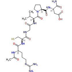 N2-乙酰基-L-精氨酰-L-半胱氨酰甘氨酰-L-缬氨酰-L-脯氨酰-L-α-天冬氨酰胺 结构式
