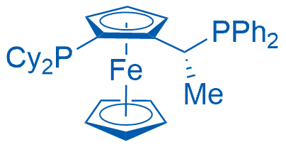 (R)-1-[(Sp)-2-(二环己基膦基)二茂铁基乙基]二苯基膦 结构式