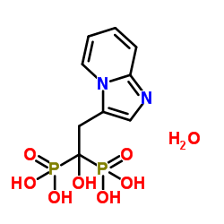 (1-羟基-2-(咪唑并[1,2-a]吡啶-3-基)乙烷-1,1-二基)二膦酸水合物 结构式