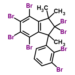 八溴-1-苯基-1,3,3-三甲基-1,2-二氢化茚 结构式