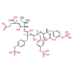 AC-TYR(PO3H2)-TYR(PO3H2)-TYR(PO3H2)-ILE-GLU-OH 结构式