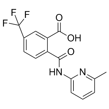 2-((6-甲基吡啶-2-基)氨基甲酰基)-5-(三氟甲基)苯甲酸 结构式