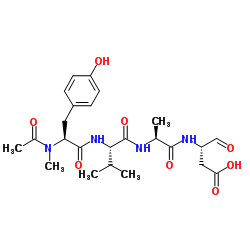 乙酰基-(N-甲基)酪氨酰-缬氨酰-丙氨酰-天冬氨醛 结构式
