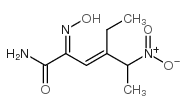 (±)-(E)-4-乙基-2-[(E)-异亚硝基]-5-硝基-3-己烯酰胺 结构式