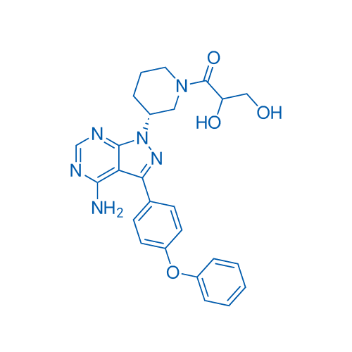1-((R)-3-(4-氨基-3-(4-苯氧基苯基)-1H-吡唑并[3,4-d]嘧啶-1-基)哌啶-1-基)-2,3-二羟基丙-1-酮 结构式