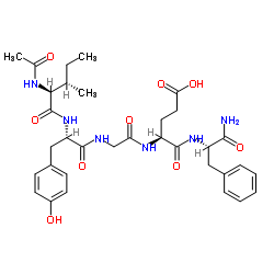 N-乙酰基-L-异亮氨酰-L-酪氨酰甘氨酰-L-α-谷氨酰-L-苯丙氨酰胺 结构式
