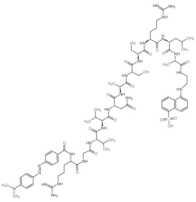 DABCYL-Arg-Gly-Val-Val-Asn-Ala-Ser-Ser-Arg-Leu-Ala-EDANS 结构式
