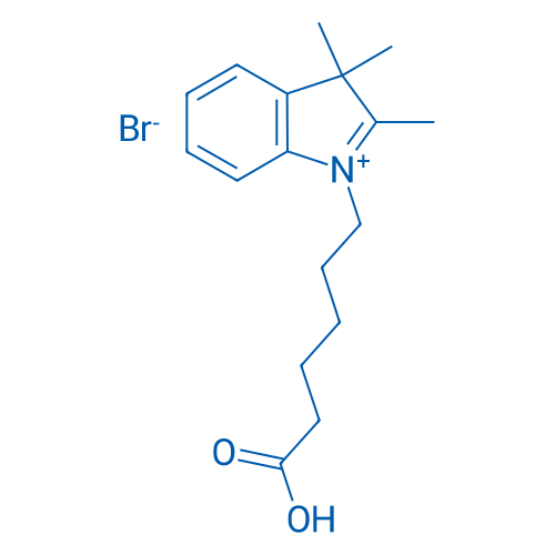 1-(5-羧基戊基)-2,3,3-三甲基-3H-吲哚-1-鎓溴化物 结构式
